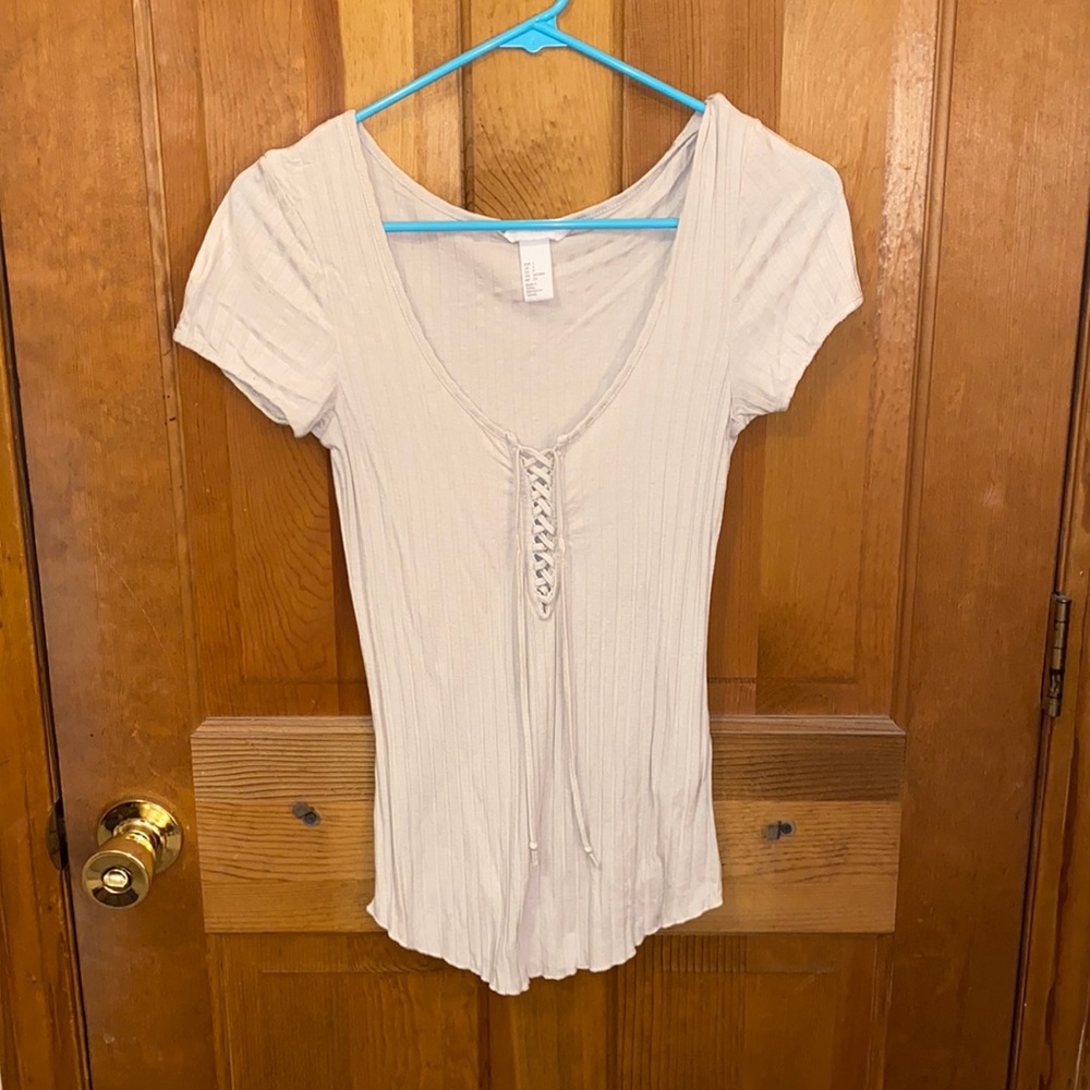 Tan tie up Tshirt